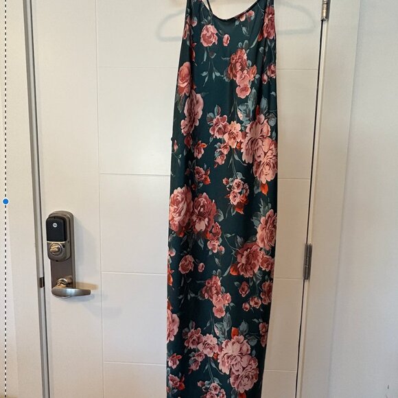 Teal Free People Satin Slip Dress - Picture 5 of 7